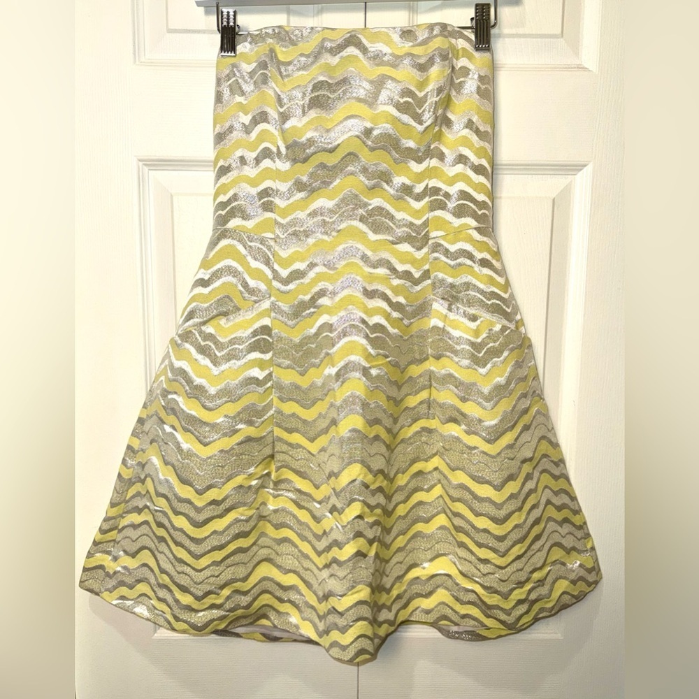 Lilly Pulitzer Sherry Starfruit Yellow Wing Man Jacquard Dress 2